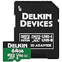 Delkin Devices 64GB Power MicroSD UHS-II (V90) - 300MB/s Read, 250MB/s Write, for 8K, 4K, 3D, HDR, and 360 Video Recording | High-Performance