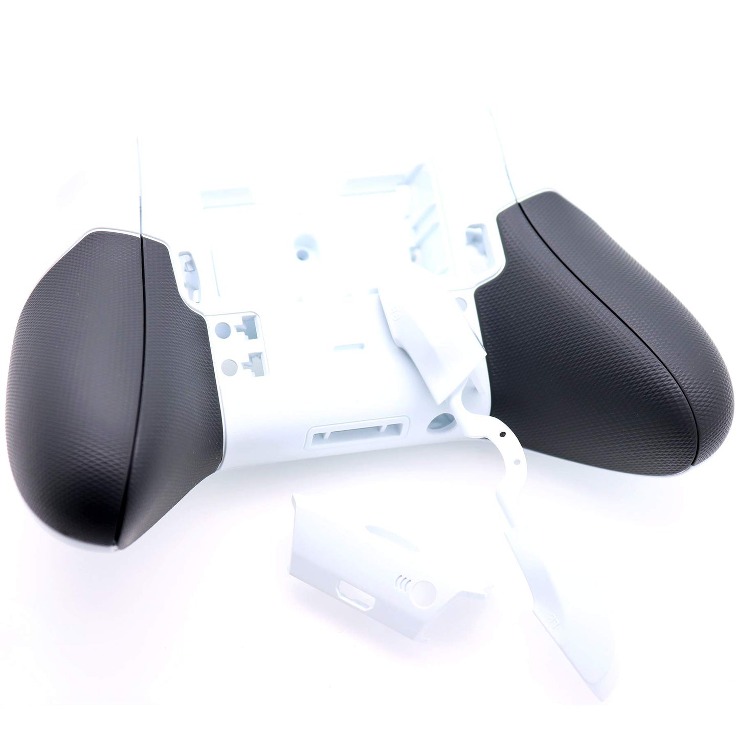 Deal4GO Shell Housing Set w/Rubber Grips LB RB Bumper ABXY Buttons Battery Cover Replacement for Xbox One Elite Controller White Special Edition