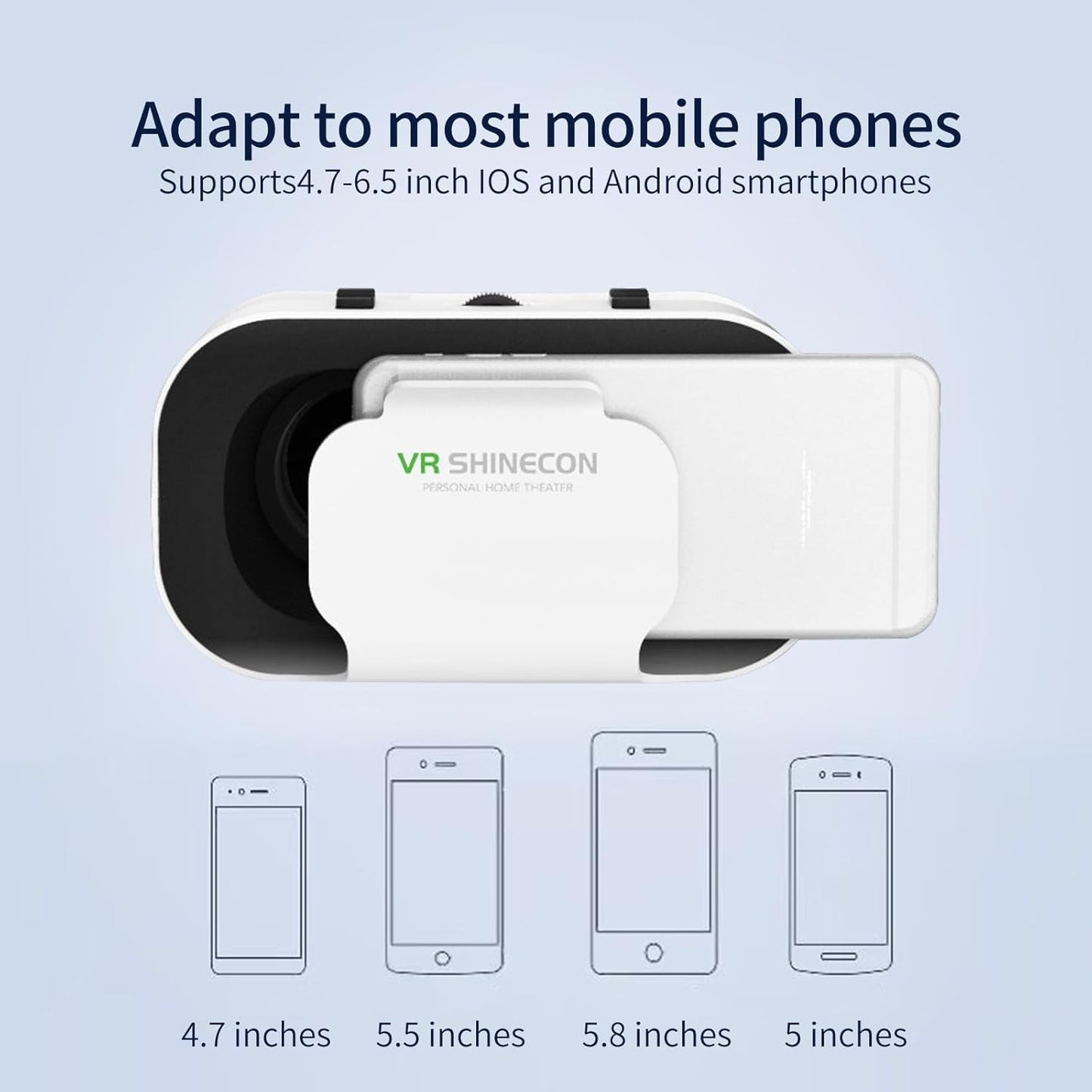 3D VR Glasses for Virtual Reality Headset Compatible with iPhone and Android Devices 4.7 to 6.5 inches Comes with Controller Ideal for Mobile Gaming