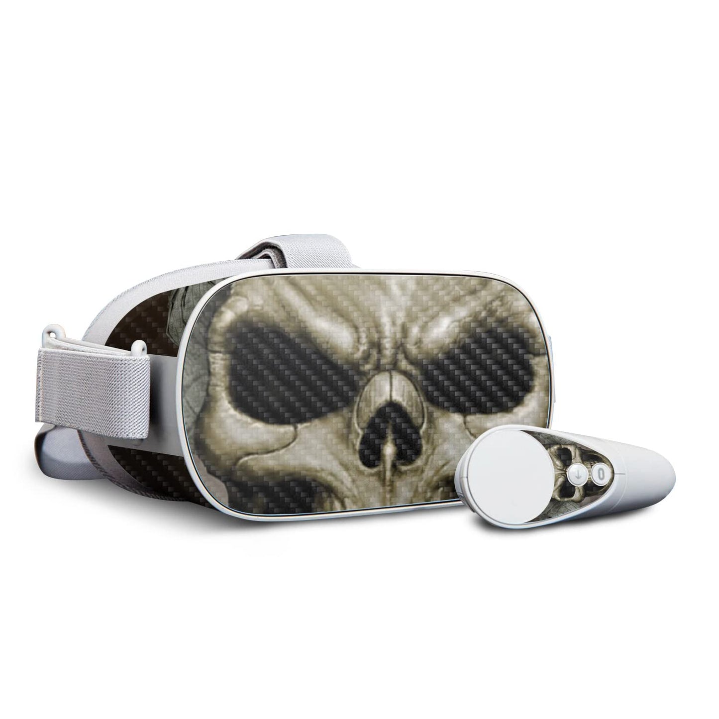 MightySkins Carbon Fiber Skin for Oculus Go - Skeletor | Protective, Durable Textured Carbon Fiber Finish | Easy to Apply, Remove, and Change Styles |