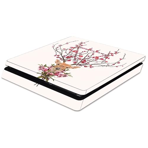 MightySkins Skin Compatible with Sony PS4 Slim Console - Spring Deer | Protective, Durable, and Unique Vinyl Decal wrap Cover | Easy to Apply, Remove
