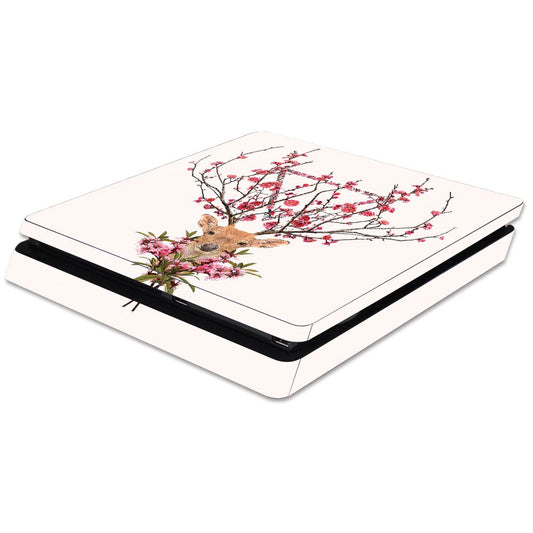 MightySkins Skin Compatible with Sony PS4 Slim Console - Spring Deer | Protective, Durable, and Unique Vinyl Decal wrap Cover | Easy to Apply, Remove