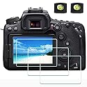 Screen Protector for Canon EOS 90D 80D 70D 77D Camera & Hot Shoe Cover [3+2 Pack], ULBTER Tempered Glass 0.3mm 9H Hardness Ultra-clear Anti-Scrach