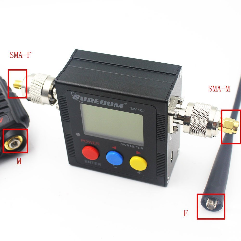Surecom SW-102 SW102 125-525Mhz Digital VHF/UHF Antenna Power & SWR Meter+MF Connector