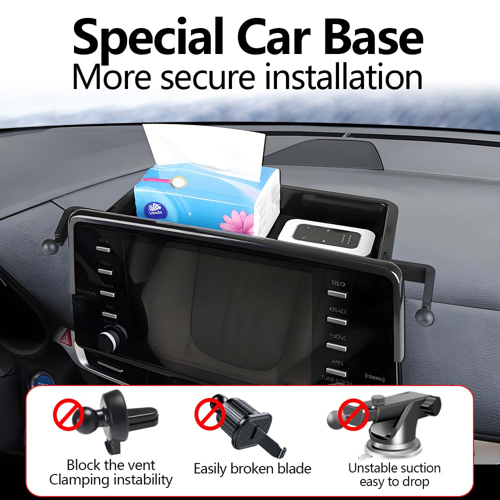 Car Phone Holder Center Console Organizer for Toyota Sienna 2021-2024?Not fit Sienna 2025?Accessories Navigation Screen Bracket Interior Decoration