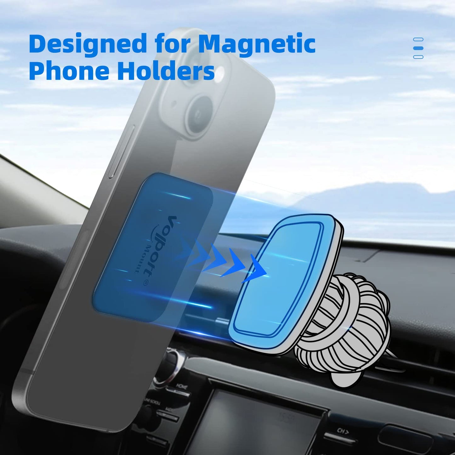 volport Metal Plate for Phone Magnet, 10 Pack MagicPlate with Adhesive Replacement for Magnetic Phone Car Mount Holder & Cradle & Stand