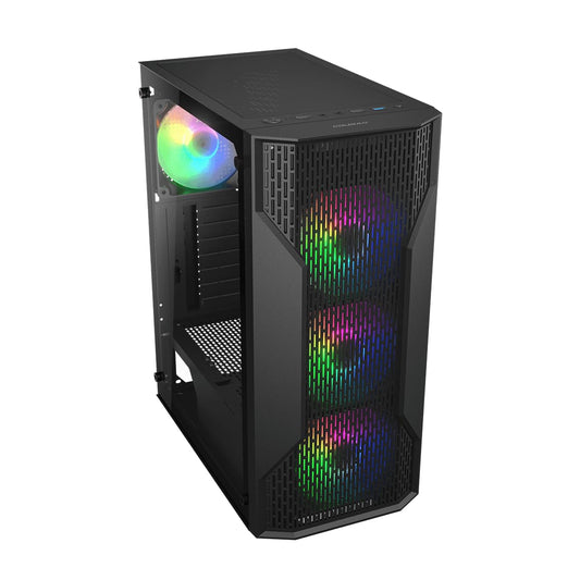 COUGAR MX110 RGB Mid-Tower ATX PC Case Built for Basics. Ready for More. 4X 120mm RGB Fans Pre-Installed & 240mm Radiator Support Max. GPU Length