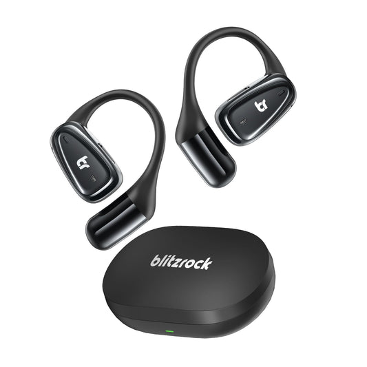 BlitzRock Open Ear Headphones 0.25oz Ultra Lightweight Comfort,0.7mm Thinner Earhooks, Bluetooth 5.4 Over The Ear Earbuds with Clear Calls, IPX7…