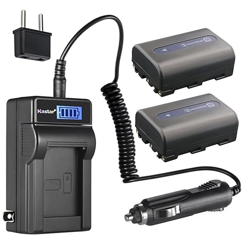 Kastar 2-Pack NP-FM50 Battery and LCD AC Charger Compatible with Sony DSC-S30 DSC-S50 DSC-S70 DSC-S75 DSC-S85 DCR-DVD100 DCR-DVD101 Cameras