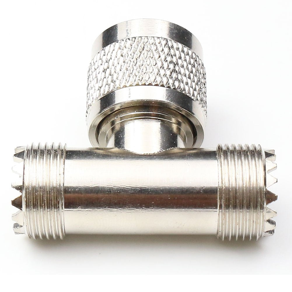 ANHAN UHF Male to UHF Female Tee Connectors, Pl259 Tee Connector pl259 Coaxial Cable Adapters SO239 Splitter for Ham Radio CB Antenna 1Pack