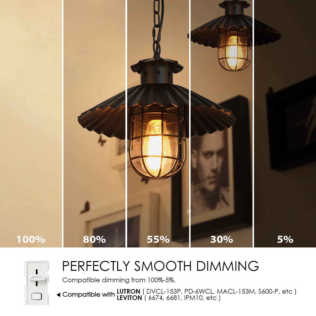 LVWIT Vintage LED Edison Bulbs, 11W Eqv 75W ST64 Filament Light Bulbs