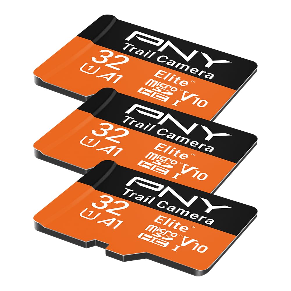PNY 32GB Elite Class 10 U1 V10 A1 microSDHC Trail Camera Flash Memory Card - Read Up to 100MB/s, UHS-I, HD Photo & Video, Outdoor Camera, Tactile Use