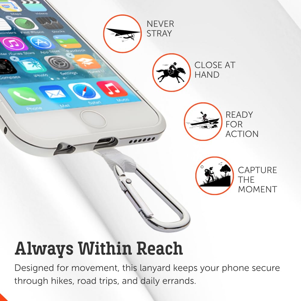 Phone Lanyard, Ripstop Nylon Insert for Case, Compatible with iPhone, Samsung, Android, Works with Neck & Wrist Straps RED
