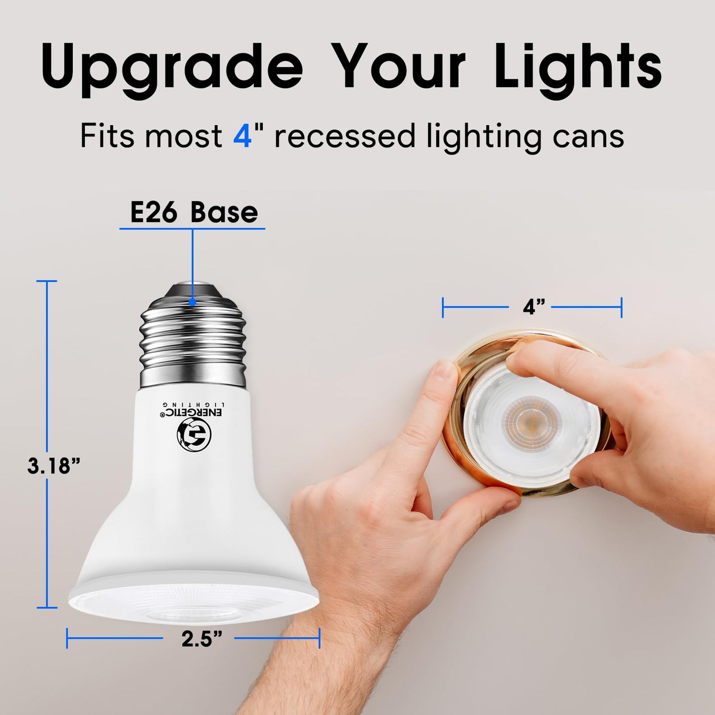 Energetic 10 Pack PAR20 LED Bulbs 50W Equivalent 5W Dimmable, 5000K Daylight 460 Lumen E26 Medium Base Indoor Outdoor Spot Light Bulb Flood Light Bulb