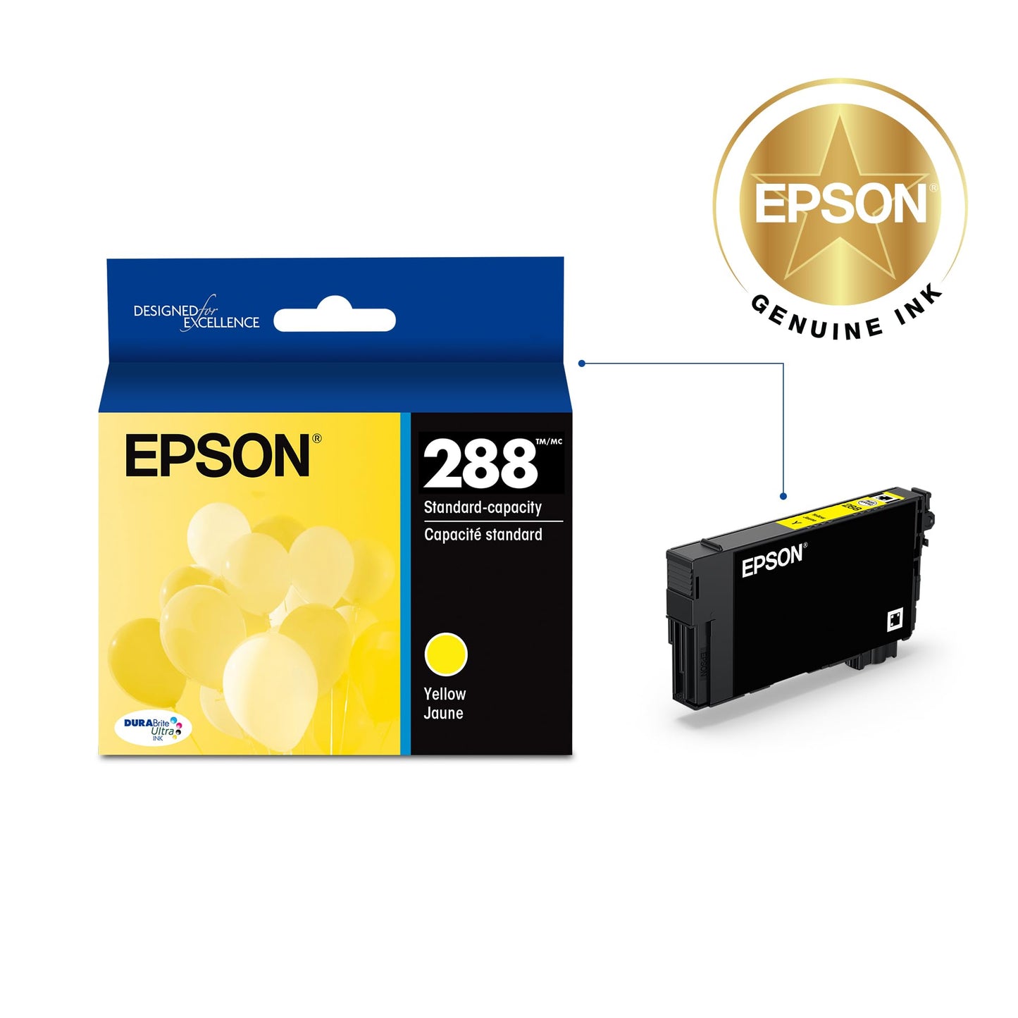 EPSON 288 DURABrite Ultra Ink Standard Capacity Yellow Cartridge (T288420-S) Works with Expression XP-330, 430, 434, 340, 440, 446
