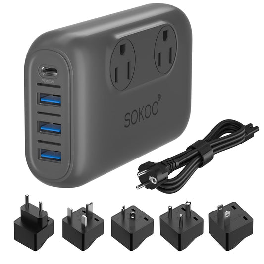 SOKOO 230-Watt Step Down 100-220V to 110V Voltage Converter, International Power Converter/Travel Adapter- Use for EU/UK/AU/US/India More Than 150…