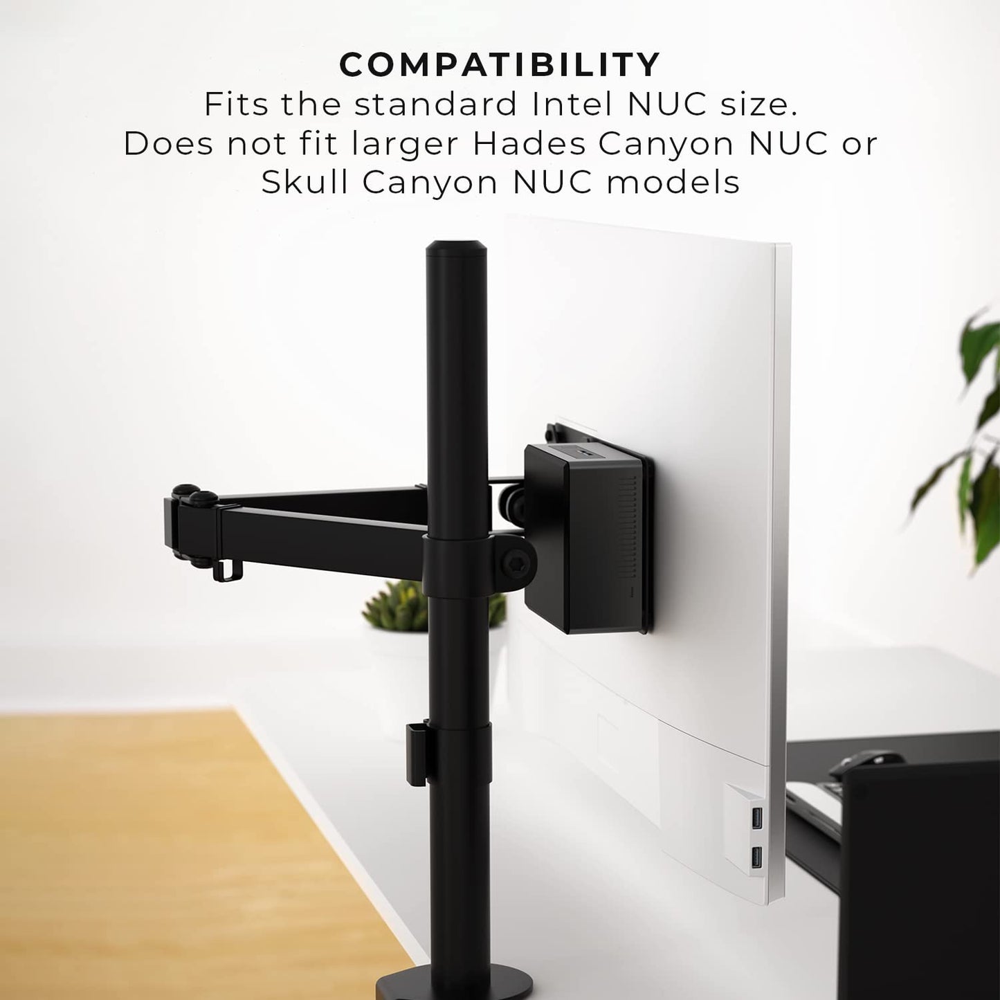 HumanCentric Mounting Bracket Compatible with Intel NUC, VESA Monitor Arm Extension Plate for NUC Mini PC Computer, 75x75mm and 100x100mm Patterns