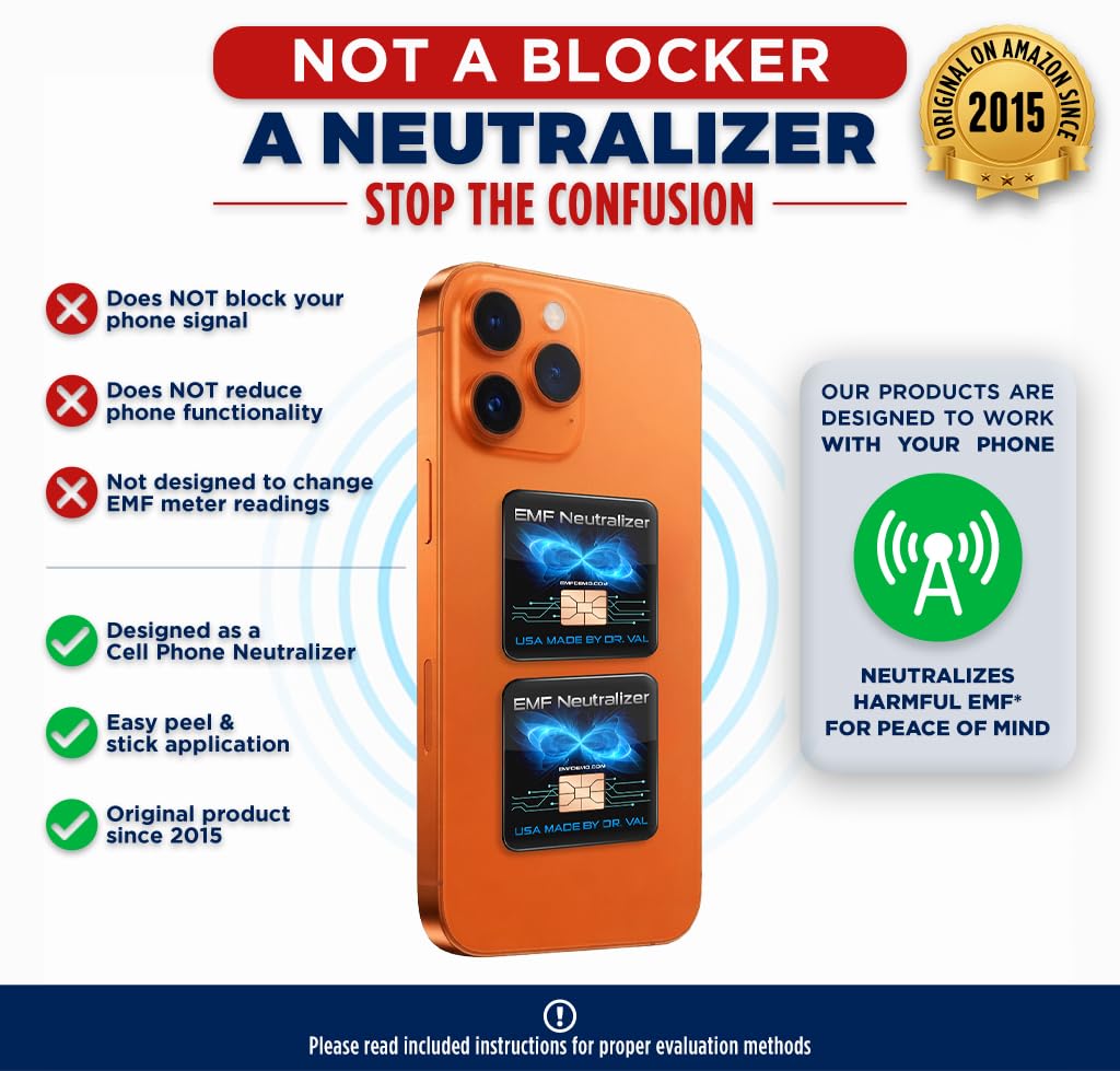 Original EMF Neutralizer Trusted Since 2015 - USA Made EMF Protection Neutralizers for Cell Phones, Laptops & Tablets - Created By Dr. Valerie Nelson