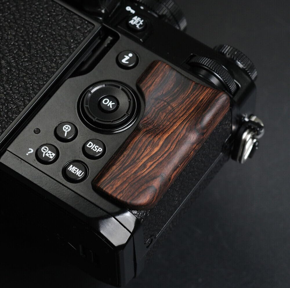 Wood Wooden Thumb Up Grip Sticker Finger Handle for ZF Camera (Ebony)
