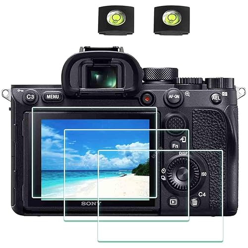 ULBTER Screen Protector for Sony alpha a7II A7III A7 III A7 II A7R IV A7R III A7R II & Hot Shoe Cover [3+2Pack] 0.3mm 9H Hardness Tempered Glass Cover