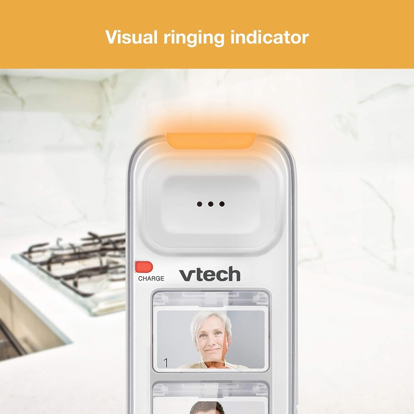VTech SN5307 Amplified Photo DIAL Accessory Handset with Big Buttons & Large Display for SN5127 & SN5147 Senior Phone Systems, Photo Dial Handset