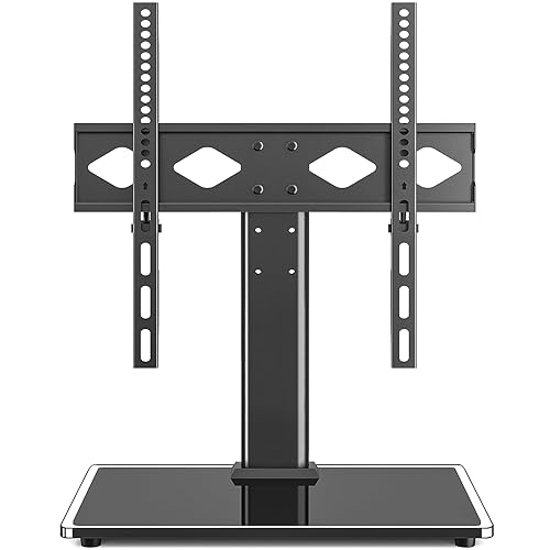 Rfiver Universal Table Top TV Stand TV Base Replacement for Most 27-60 Inch LCD LED Flat Curved Screen TVs Holds up to 88lbs, Height Adjustable TV