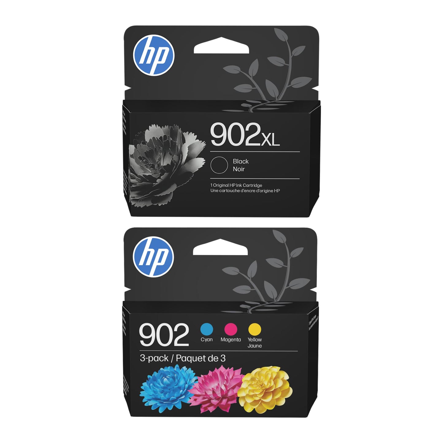 HP 902XL Blk/902 CMY Original Ink Bundle for OfficeJet Pro 6960/6970 Series