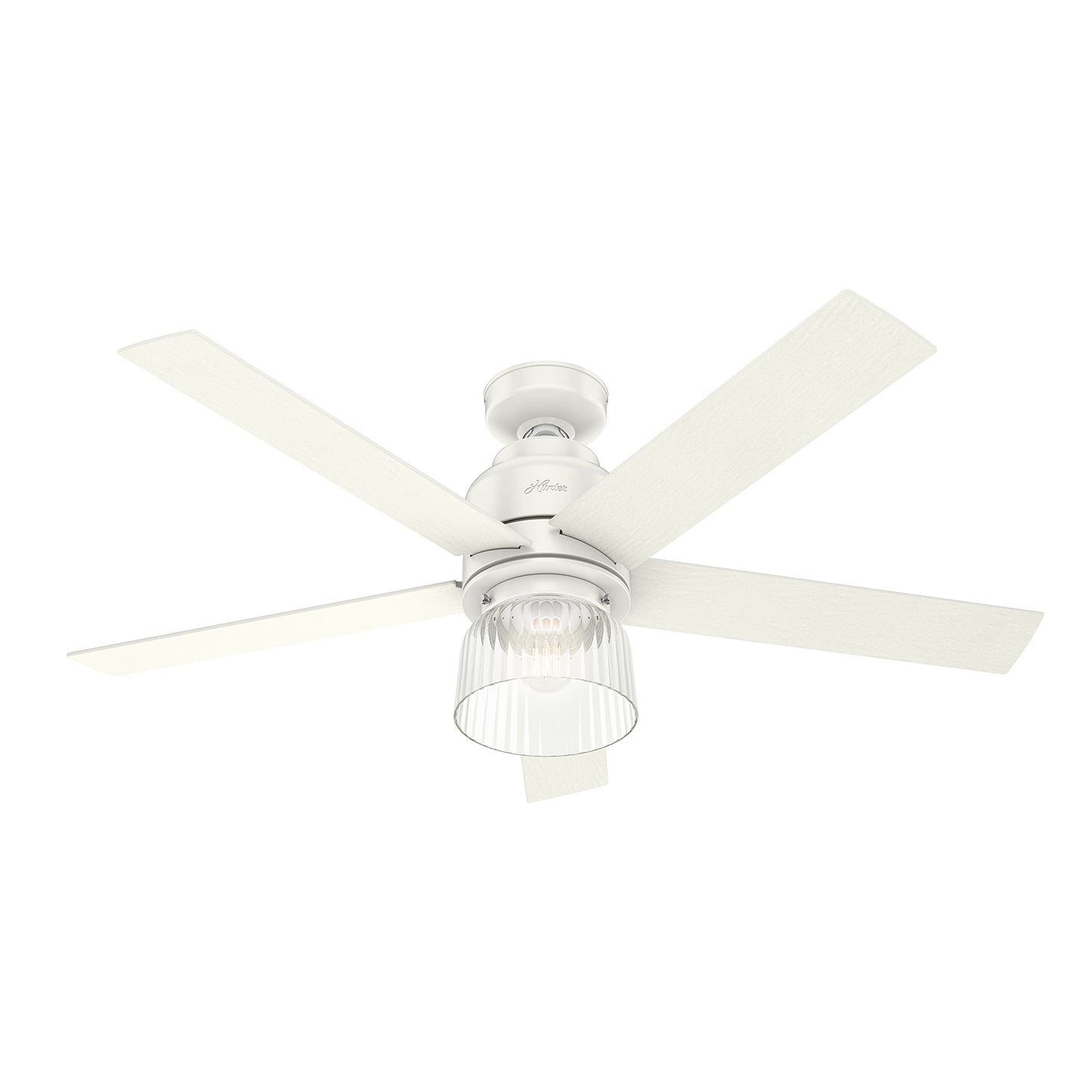 Hunter Fan 52 inch Fresh White Finish Indoor Ceiling Fan with Light Kit (Renewed)