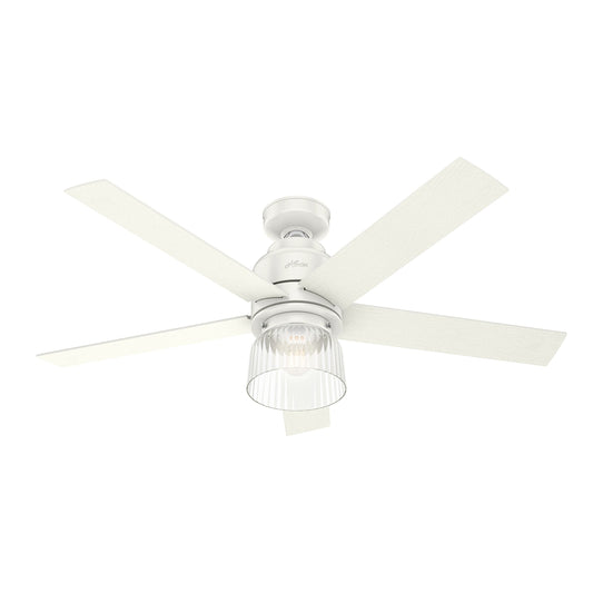 Hunter Fan 52 inch Fresh White Finish Indoor Ceiling Fan with Light Kit (Renewed)