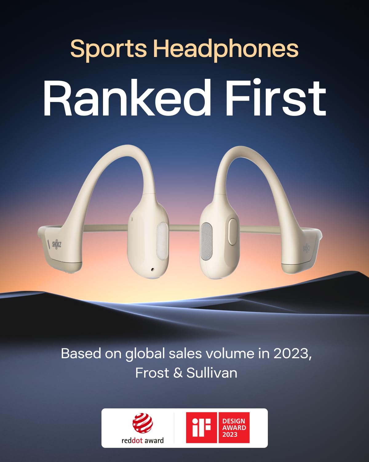 SHOKZ OpenRun Pro - Open-Ear Bluetooth Bone Conduction Sport Headphones - Sweat Resistant Wireless Earphones for Workouts and Running with Premium