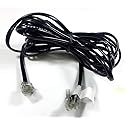 10 Foot Black RJ11 Telephone Cable 2 4P2C (A15B)