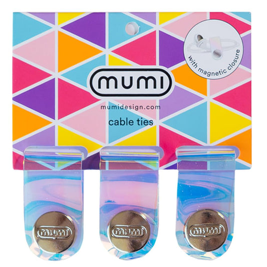 MUMI Holographic Cord Organizer - Stylish Cable Ties and Cord Wraps for Cable Management - Set of 3 Durable 3.1 x 0.78-inch Straps