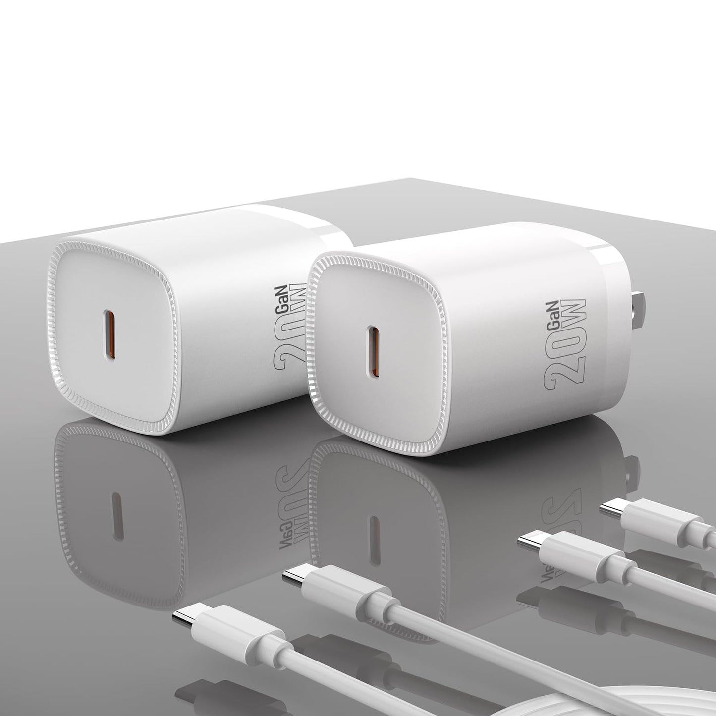 Antteez Fast Charger for iPhone 17/16, 2-Pack 20W USB C with 2 USB-C Cable, iPhone Charger Fast Charging Compatible with iPhone 16/16 Pro Max/15