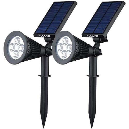 SOLVAO Solar Spot Light | Ultra Bright, All-Weather-Resistant, Waterproof | Auto On/Off Sensor, Adjustable 270° | Rechargeable LED for Outdoor