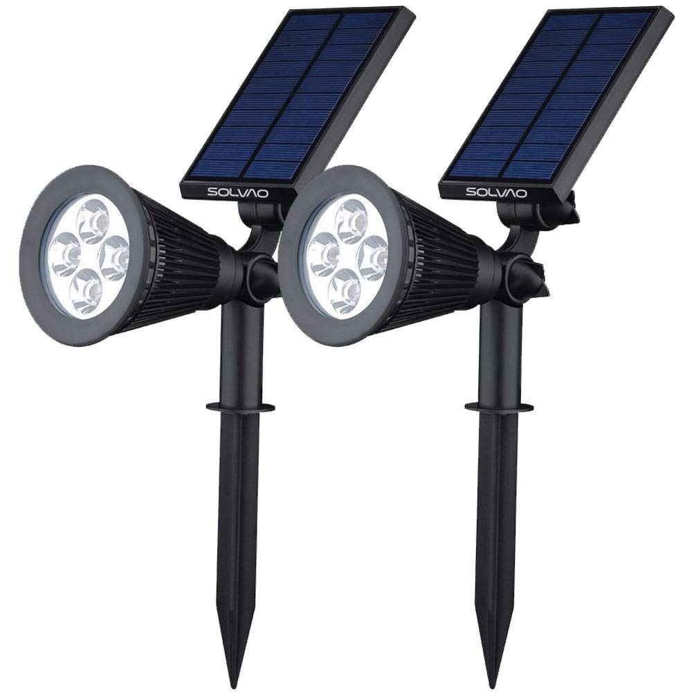 SOLVAO Solar Spot Light | Ultra Bright, All-Weather-Resistant, Waterproof | Auto On/Off Sensor, Adjustable 270° | Rechargeable LED for Outdoor