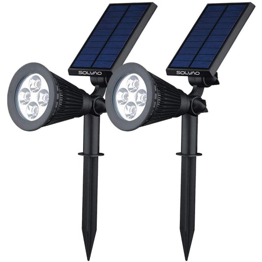 SOLVAO Solar Spot Light | Ultra Bright, All-Weather-Resistant, Waterproof | Auto On/Off Sensor, Adjustable 270° | Rechargeable LED for Outdoor