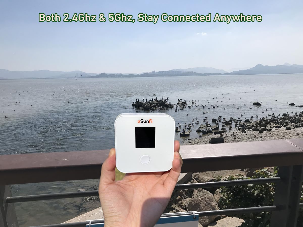 Sunhans eSunFi SHFiEL40 4G LTE WiFi Mobile Hotspot Router, Worldwide WiFi Portable High Speed WiFi Hotspot, No SIM Card Needed,Secure Wireless Network