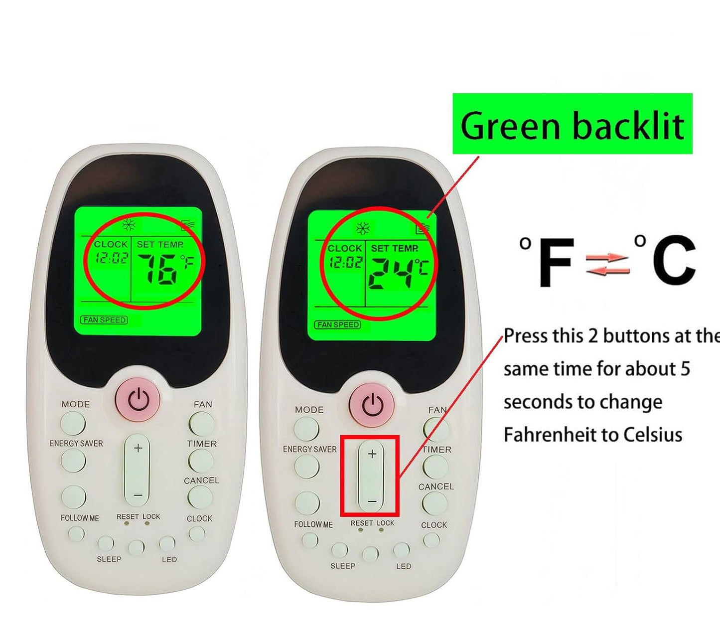 Replacement Remote Control for Arctic King Midea Comfort-aire Window Air Conditioner R09B/BGE R09B/BGCE R09C/BGCE R06/BGE KSTAT12-1A MWJ5-08ERN1-BI8