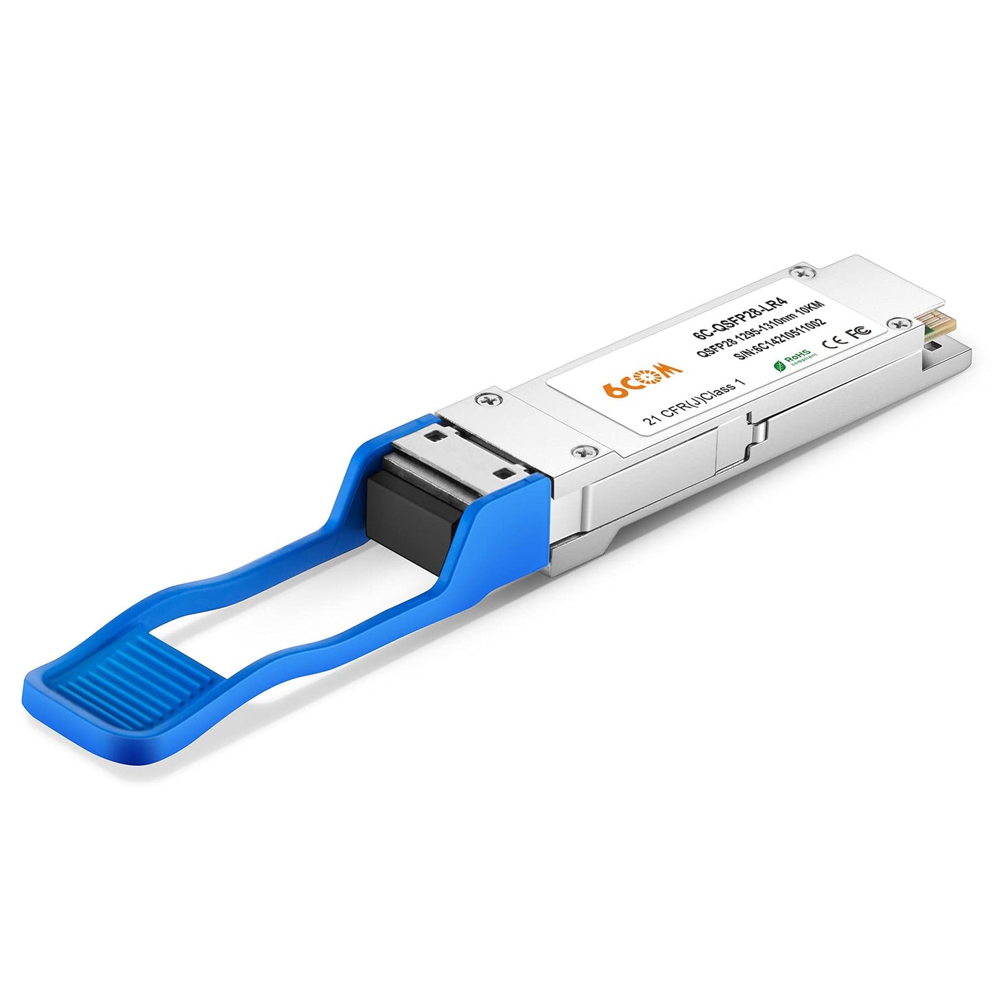 6COMGIGA 100GBASE-LR4 QSFP28 1310nm 10km DDM SMF Transceiver, 100 Gigabit Single-Mode QSFP28 LC Module Compatible with Cisco QSFP-100G-LR4-S