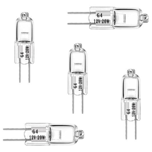 FarShiller G4 Bulb,12V 20W (5 Pack) Halogen Light Bulbs 2 Pin, Replacement for Under Cabinet Puck Light,Chandeliers, Accent Lights, Track Lighting?G4