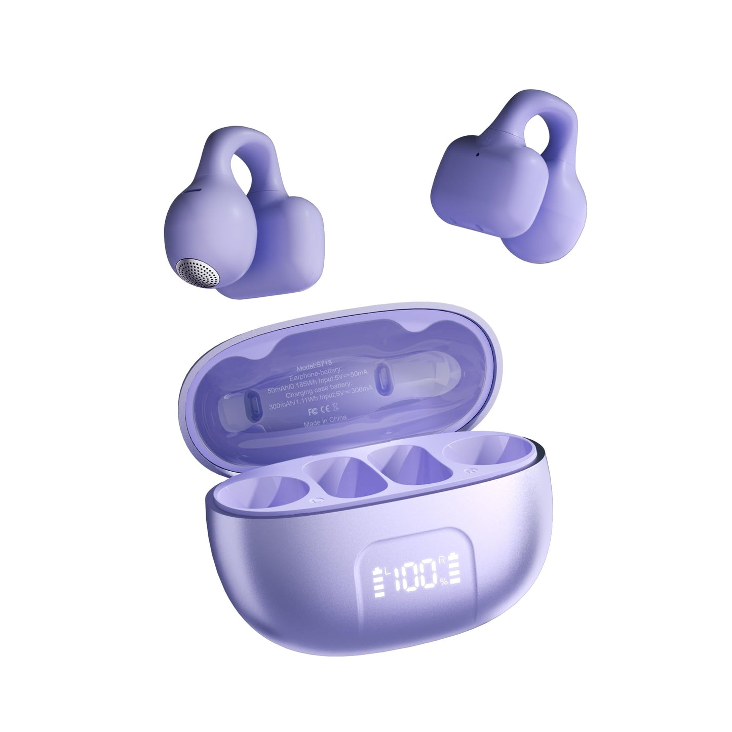 Piegricdiat Clip On Earbuds, Open Ear Headphones Mini Air Conduction Headphones IPX6 Waterproof Bluetooth Earbuds, Bluetooth 5.4 Ear Clip Earphones…