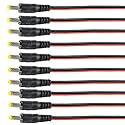 GANASOME 10pcs DC Power Pigtail Cable - 12V 5A Female Connector for CCTV Home Security Surveillance