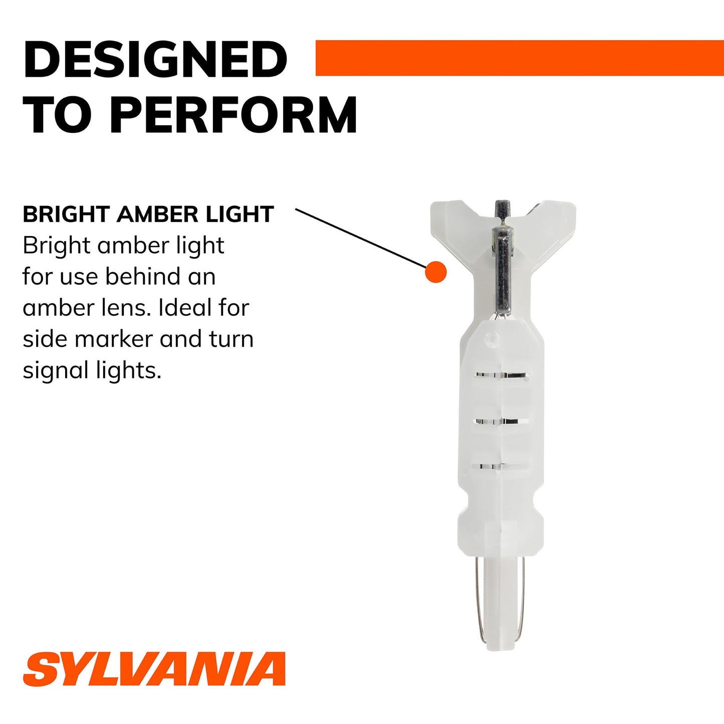 SYLVANIA 4157 LED Amber Mini Bulb, Park & Turn Light, 2 Bulbs