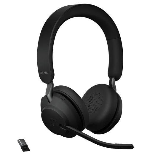 Jabra Evolve2 65 UC Wireless Headphones with Link380a, Stereo, Black - Wireless Bluetooth Headset for Calls and Music, 37 Hours of Battery Life…