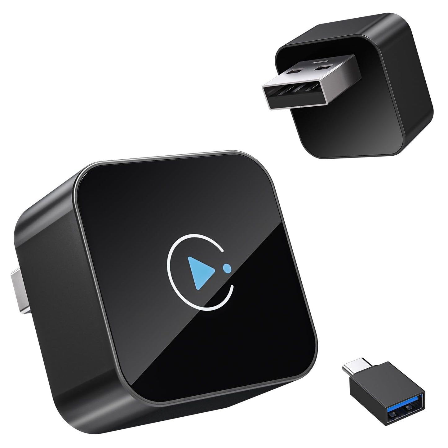 2026 Upgraded Wireless CarPlay Dongle, Mini Plug & Play USB Device for Apple CarPlay & Android Auto, Wired to Wireless, Stable No-Latency Connection