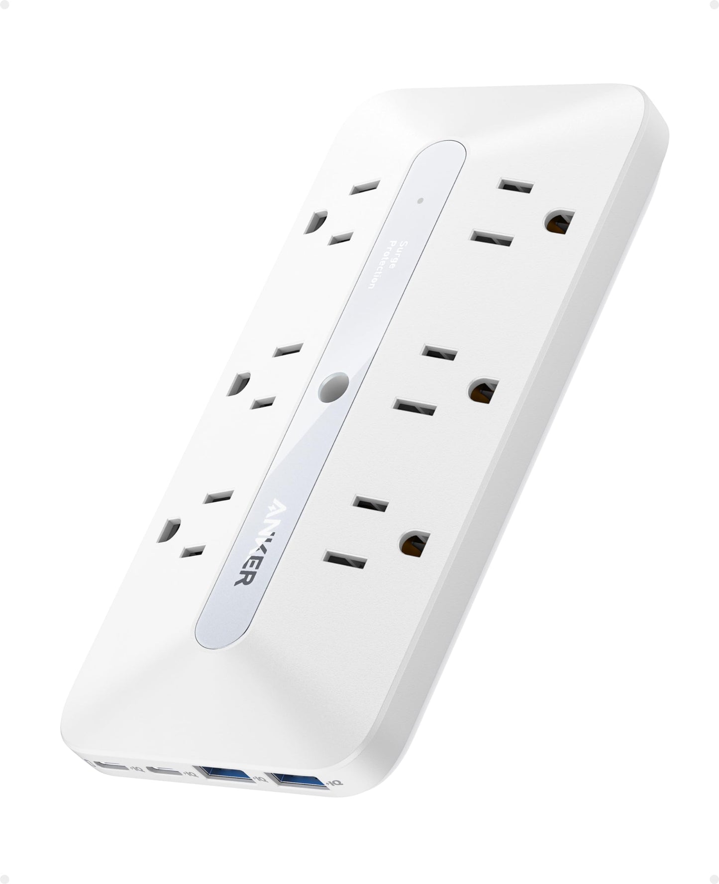 Anker Outlet Extender, Power Strip with 300J Surge Protector, 10-in-1 with 6 AC, 2 USB A, 2 USB C Ports, Wide-Spaces Outlets and 20W Fast Charging