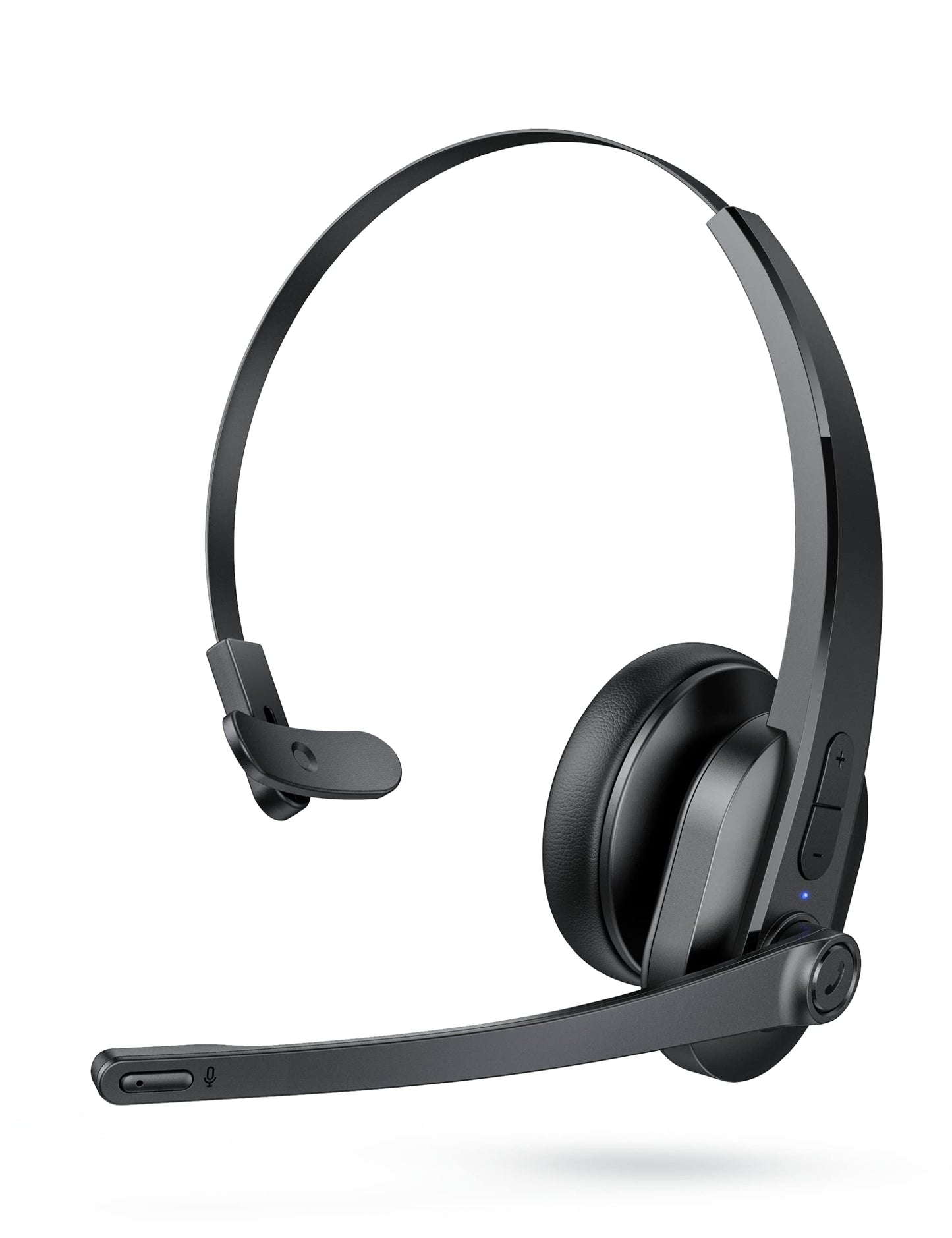 Thauker Bluetooth Headset with Microphone, Mute Button, Noise Cancelling Mic, On Ear Headphone Bluetooth 5.0 34H with USB Adapter for Black
