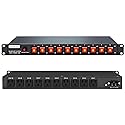1U PDU Horizontal Rack Mount Power Strip - Surge Protector 10 NEMA 5-15R Outlet 100V-240V/15A 1800 Joules, 10 Independent LED Switches, w/6ft Cord