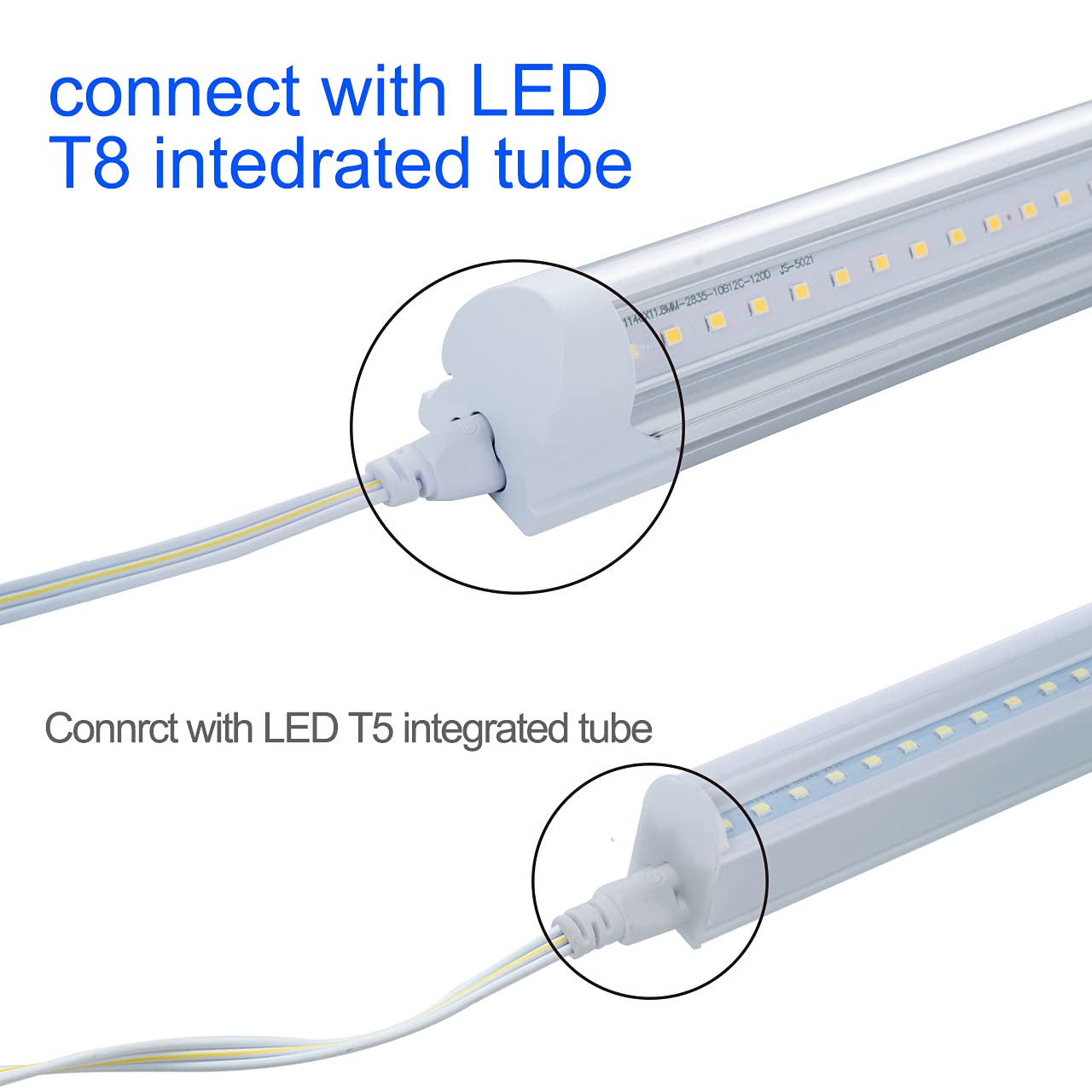 12 Pack T5 T8 LED Lamp Connecting Wire?Double End 3Pin Connector Cable 2FT Ceiling Lights Daylight LED Integrated Tube Cable?24 Inch Linkable Cords