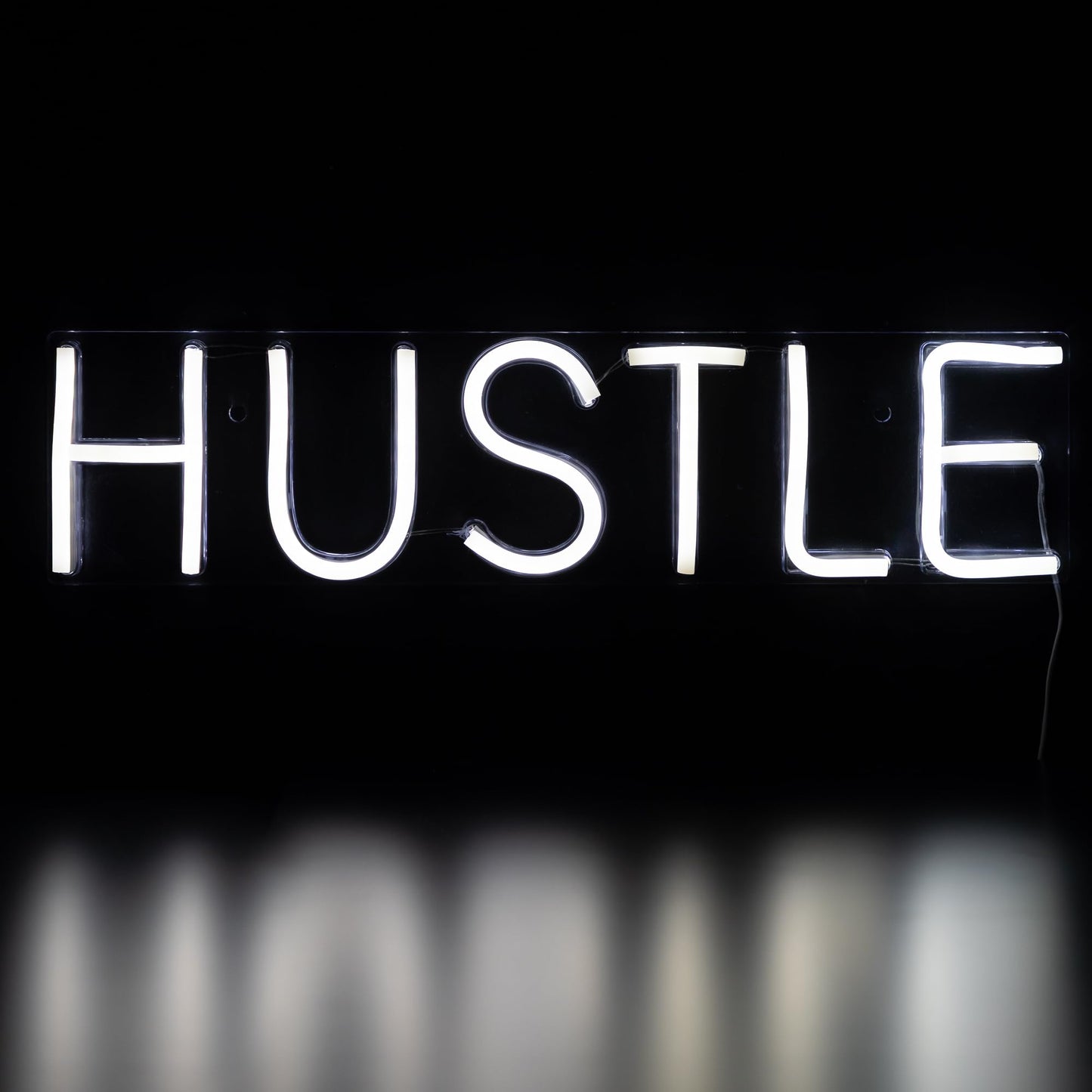 LED Hustle Neon Lighted Wall Sign - 20" - White